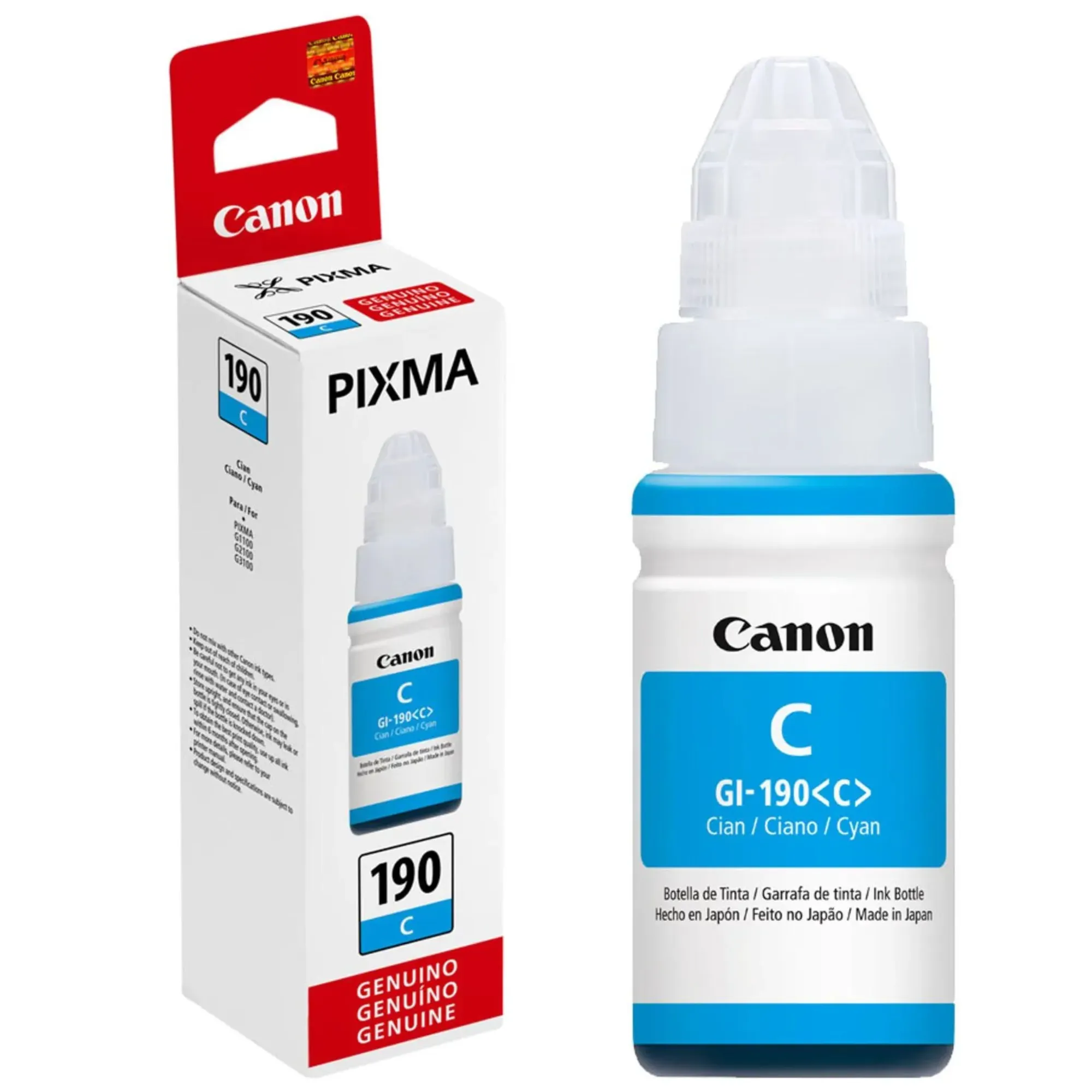 TINTA GI-190 CANON COLOR CYAN*BOTELLA DE 70ml*COMPATIBLE CON PIXMA G3110/PIXMA G4110