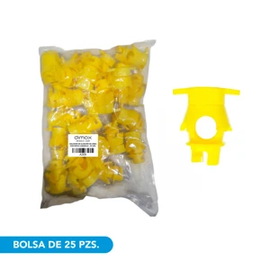 AISLADOR DE SUJECIÓN DE LÍNEA CON ROSCA*COLOR AMARILLO*AISLACIÓN DE 12.000 VOLTIOS*PARA CERCAS ELÉCTRICAS (PAQ. 25 UNIDADES)*PARA VARILLAS CIRCULARES