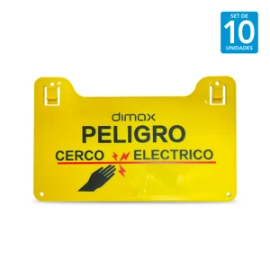 SEÑAL DE ADVERTENCIA 22.5X14.5CM, 10 PIEZAS, IDEAL PARA CERCAS ELÉCTRICAS