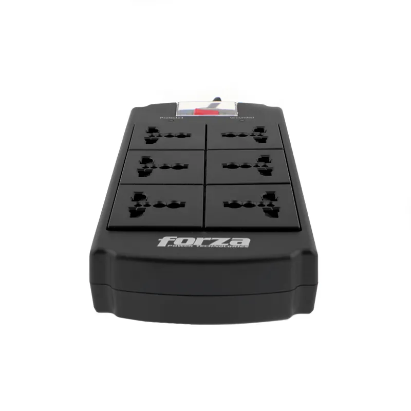 Capacidad: 1800W • Voltaje: 110V/220V • Tipo de enchufe: NEMA 5-15P • Tipo de salida: Universal verdadero x 6 • Indicador visual: Luz LED de estado