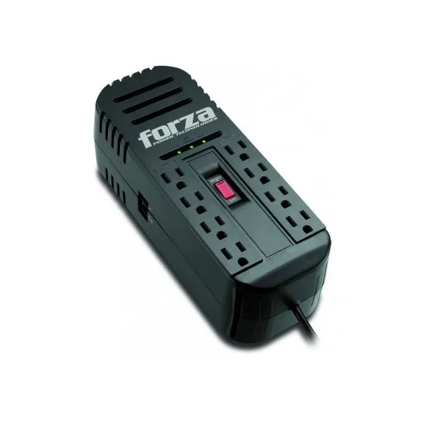 Capacidad: 2200VA/1100W • Voltage: 220V • VA de salida: 2200 VA • Receptáculo: 8 (NEMA 5-15R) • RJ11 • Indicador visual: Luz LED de estado