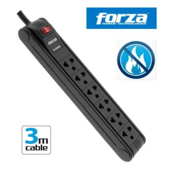 Capacidad: 1680W • Voltage: 110V / 220V • Tipo de enchufe: NEMA 5-15P • Receptáculo: 6 x Universal NEMA 5-15R • Longitud cable: 3 metros